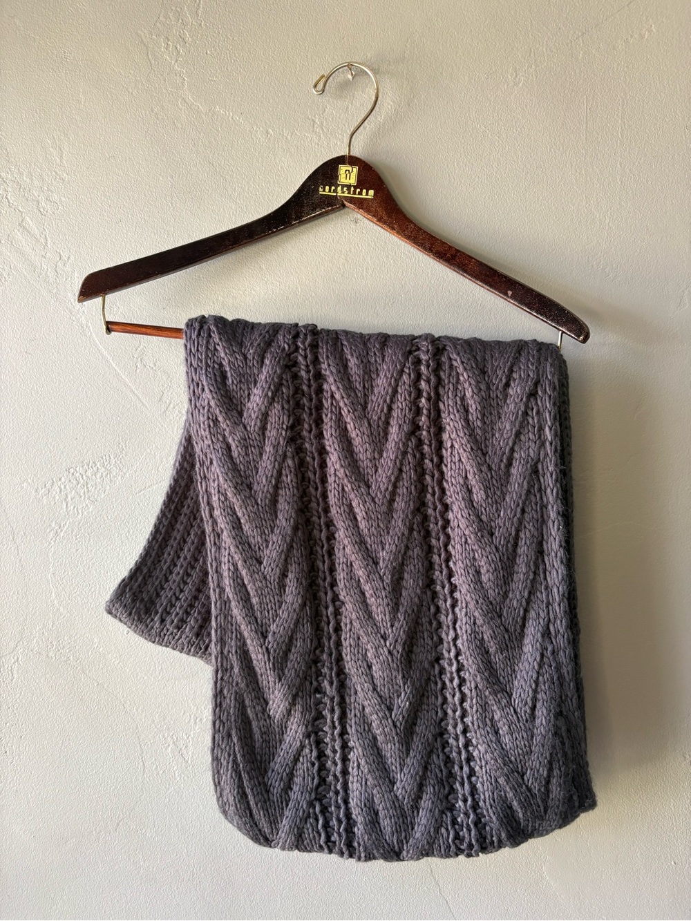 BP. Nordstrom Gray Chunky Cable Knit Chevron Scarf